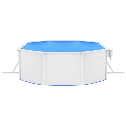 Piscina con Pareti in Acciaio Ovale 490x360x120 cm Bianca - homemem39