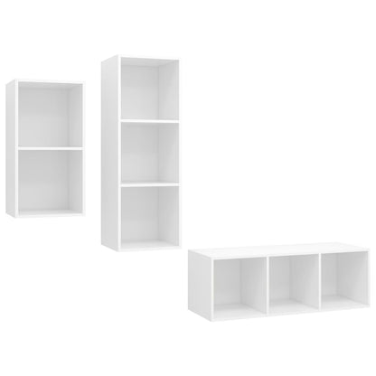 Set Mobili Porta TV 3 pz Bianco in Legno Multistrato - homemem39