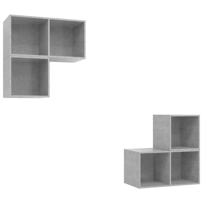 Set Porta TV 4 pz Grigio Cemento in Truciolato - homemem39