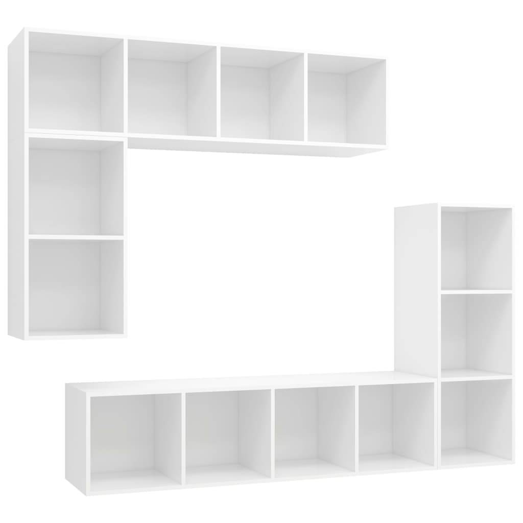 Set di Mobili Porta TV 4 pz Bianco in Legno Multistrato - homemem39