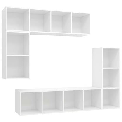 Set di Mobili Porta TV 4 pz Bianco in Legno Multistrato - homemem39