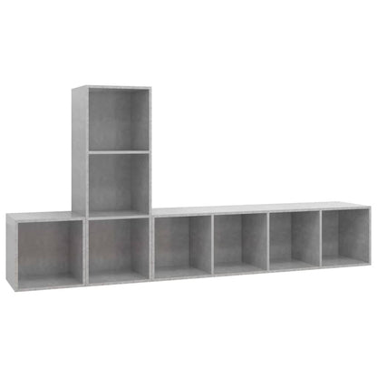 Set Porta TV 3 pz Grigio Cemento in Truciolato - homemem39