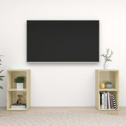 Mobili TV 2 pz Rovere Sonoma 72x35x36,5 cm in Legno Multistrato - homemem39