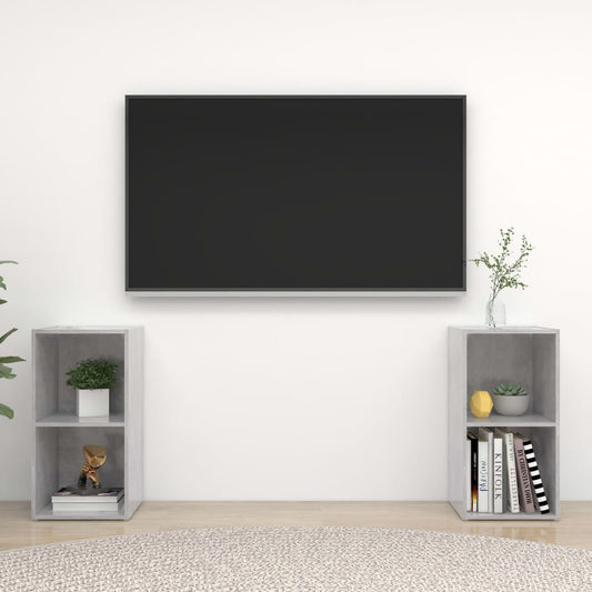 Mobili TV 2 pz Grigio Cemento 72x35x36,5cm in Legno Multistrato - homemem39
