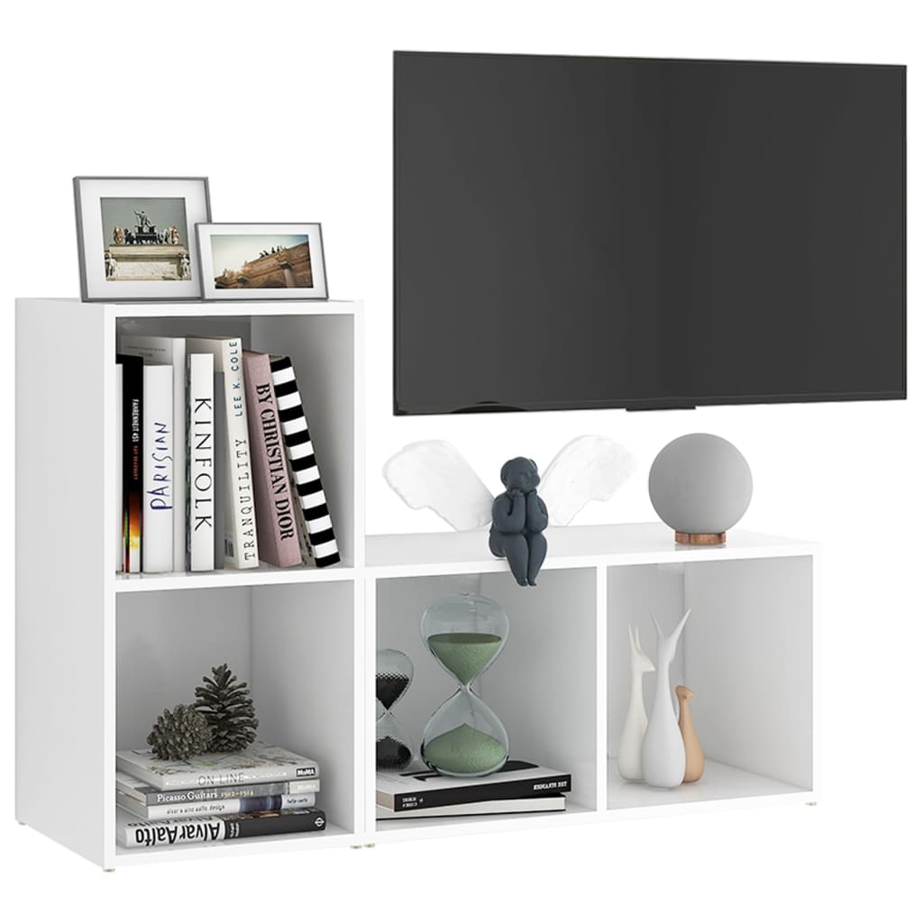 Mobili Porta TV 2 pz Bianco 72x35x36,5 cm in Legno Multistrato - homemem39