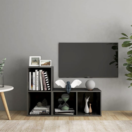Mobili TV 2 pz Grigio Lucido 72x35x36,5 cm in Legno Multistrato - homemem39
