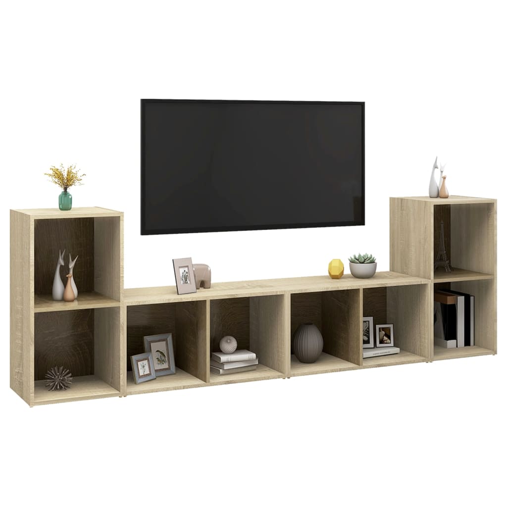 Mobili TV 4 pz Rovere Sonoma 72x35x36,5 cm in Legno Multistrato - homemem39