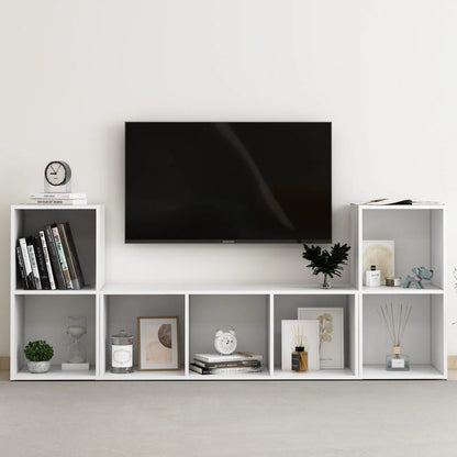 Set Mobili Porta TV 3 pz Bianco in Legno Multistrato - homemem39