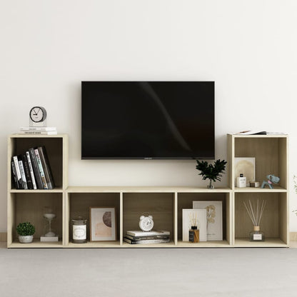 Set Mobile TV 3 pz Rovere Sonoma in Legno Multistrato - homemem39