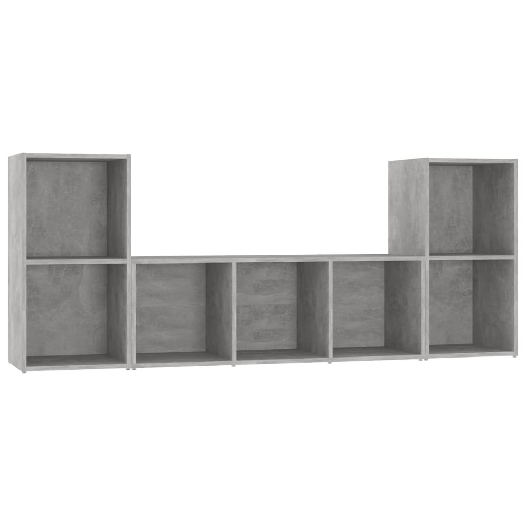 Set Mobile TV 3 pz Grigio Cemento in Legno Multistrato - homemem39