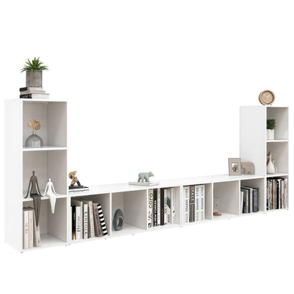 Mobili TV 4 pz Bianchi 107x35x37 cm in Legno Multistrato - homemem39