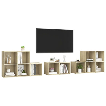 Set Mobile TV 8 pz Rovere Sonoma in Legno Multistrato - homemem39