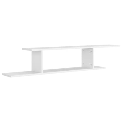 Scaffale TV Parete Rovere Bianco 125x18x23 cm Legno Multistrato | homemem39