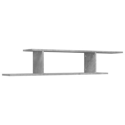 Scaffale TV Parete Grigio Cemento 125x18x23cm Legno Multistrato
