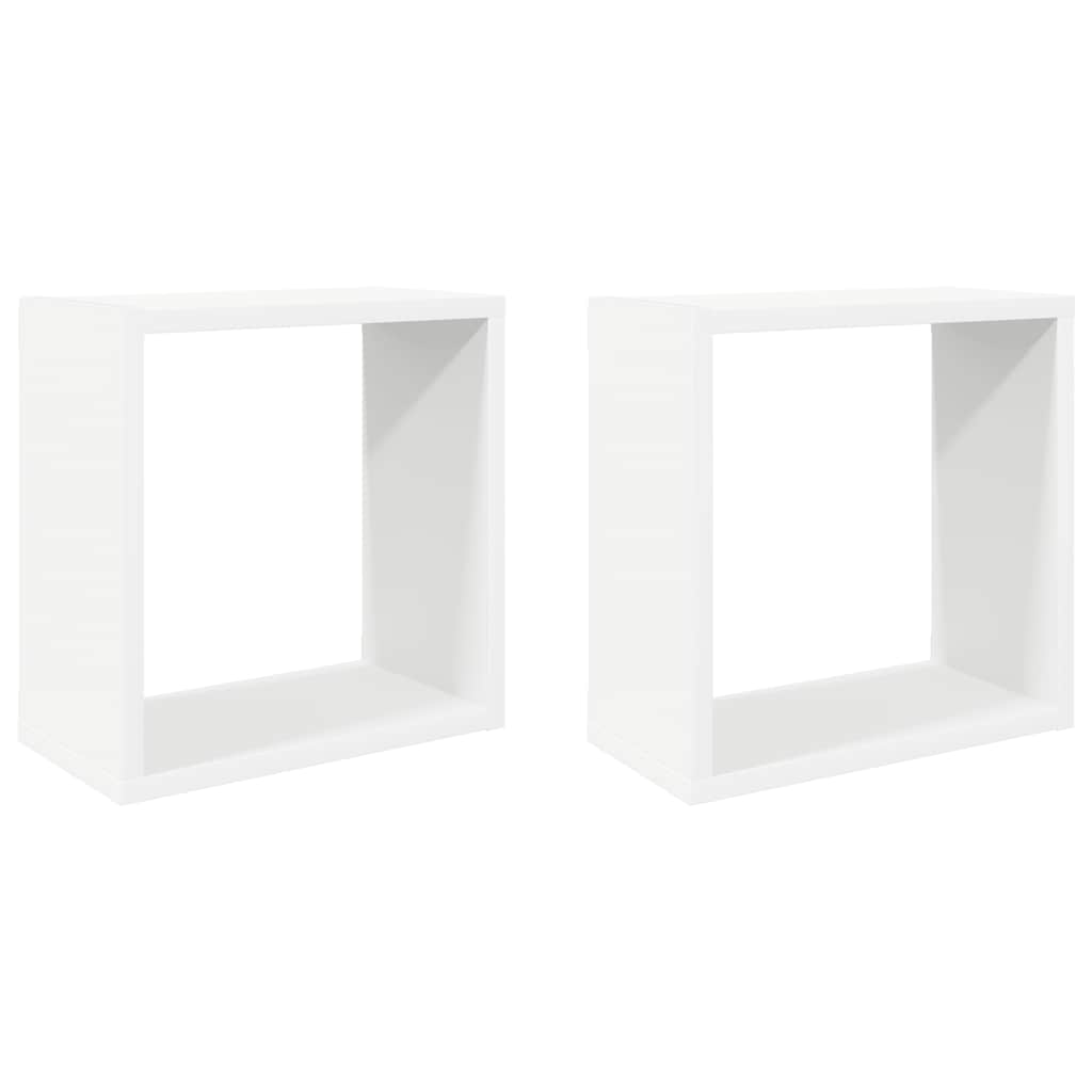 Mensole Parete a Cubo 2 pz Bianche 30x15x30cm | homemem39