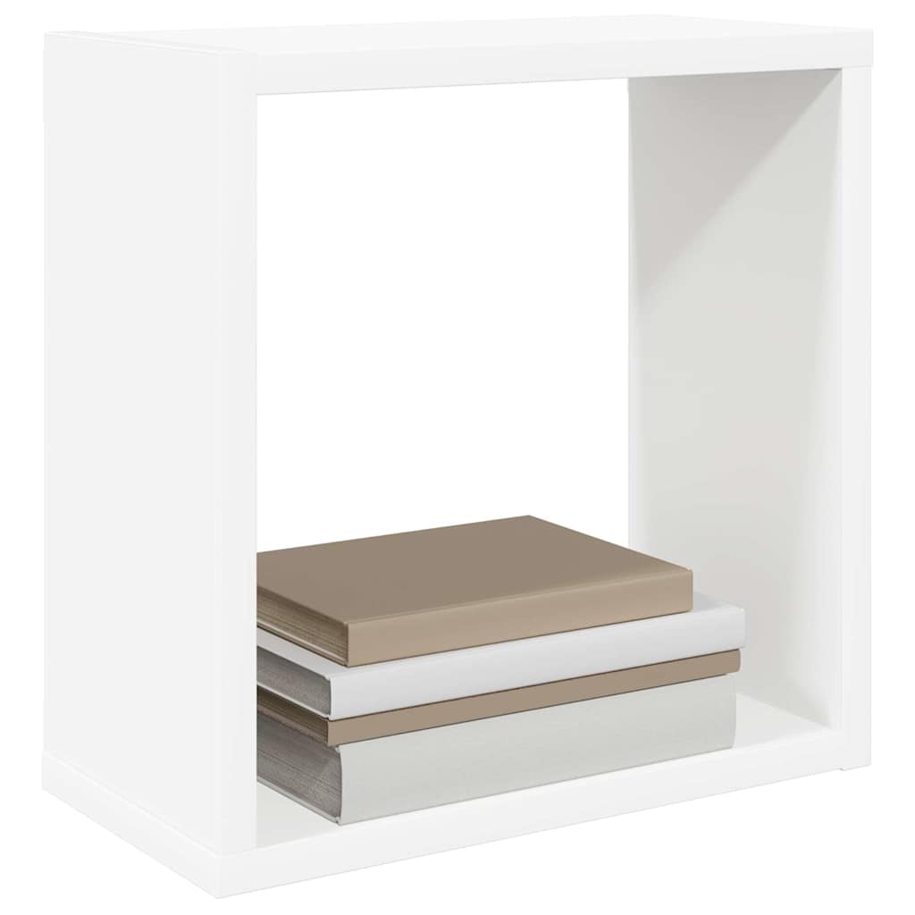 Mensole Parete a Cubo 2 pz Bianche 30x15x30cm