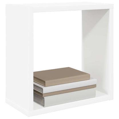 Mensole Parete a Cubo 2 pz Bianche 30x15x30cm