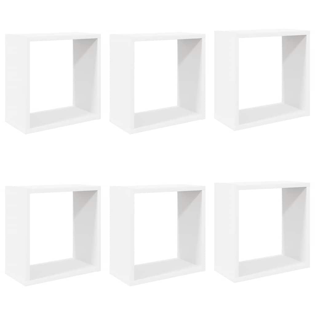 Mensole Parete a Cubo 6 pz Bianche 30x15x30 cm | homemem39