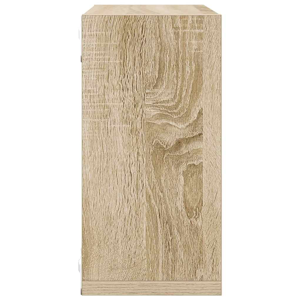 Mensole a Cubo 2 pz Rovere Sonoma 30x15x30 cm | homemem39