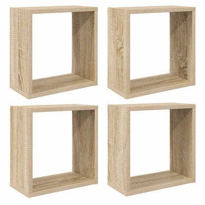 Mensole a Cubo 4 pz Rovere Sonoma 30x15x30 cm | homemem39
