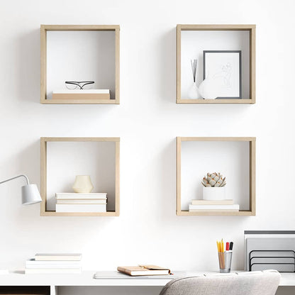 Mensole a Cubo 4 pz Rovere Sonoma 30x15x30 cm | homemem39