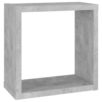 Mensole Parete a Cubo 2 pz Grigio Cemento 30x15x30 cm