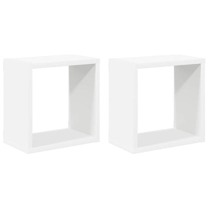 Mensole Parete a Cubo 2 pz Bianche 26x15x26 cm | homemem39