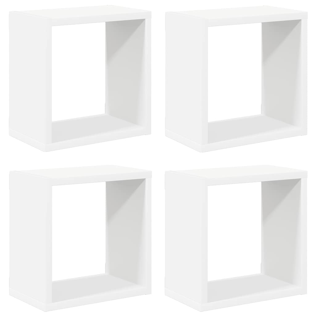 Mensole Parete a Cubo 4 pz Bianche 26x15x26 cm | homemem39