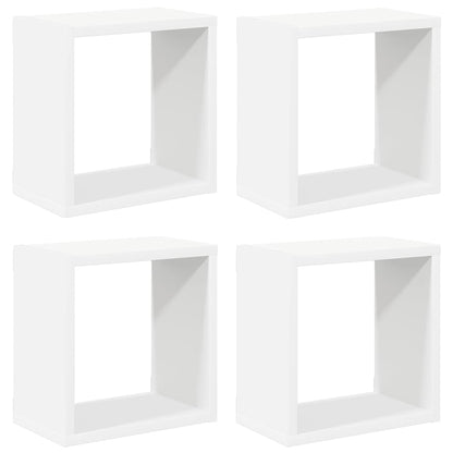 Mensole Parete a Cubo 4 pz Bianche 26x15x26 cm | homemem39