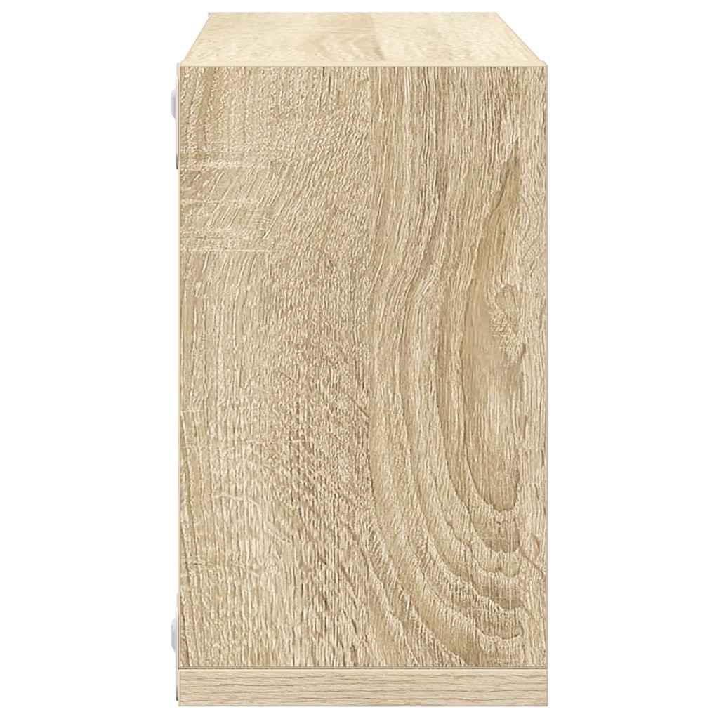Mensole Parete a Cubo 2 pz Rovere Sonoma 26x15x26 cm | homemem39