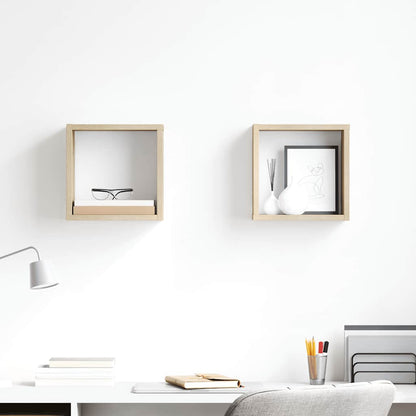 Mensole Parete a Cubo 2 pz Rovere Sonoma 26x15x26 cm | homemem39