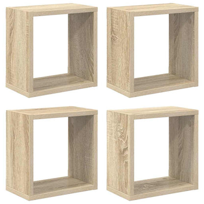 Mensole a Cubo 4 pz Rovere Sonoma 26x15x26 cm