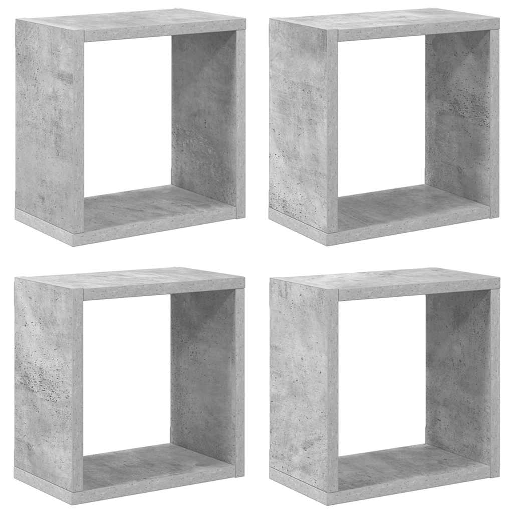 Mensole Parete a Cubo 4 pz Grigio Cemento 26x15x26 cm | homemem39