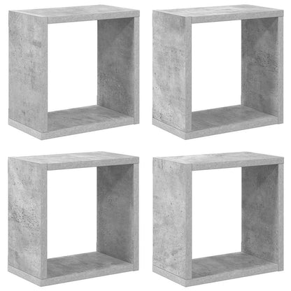 Mensole Parete a Cubo 4 pz Grigio Cemento 26x15x26 cm | homemem39