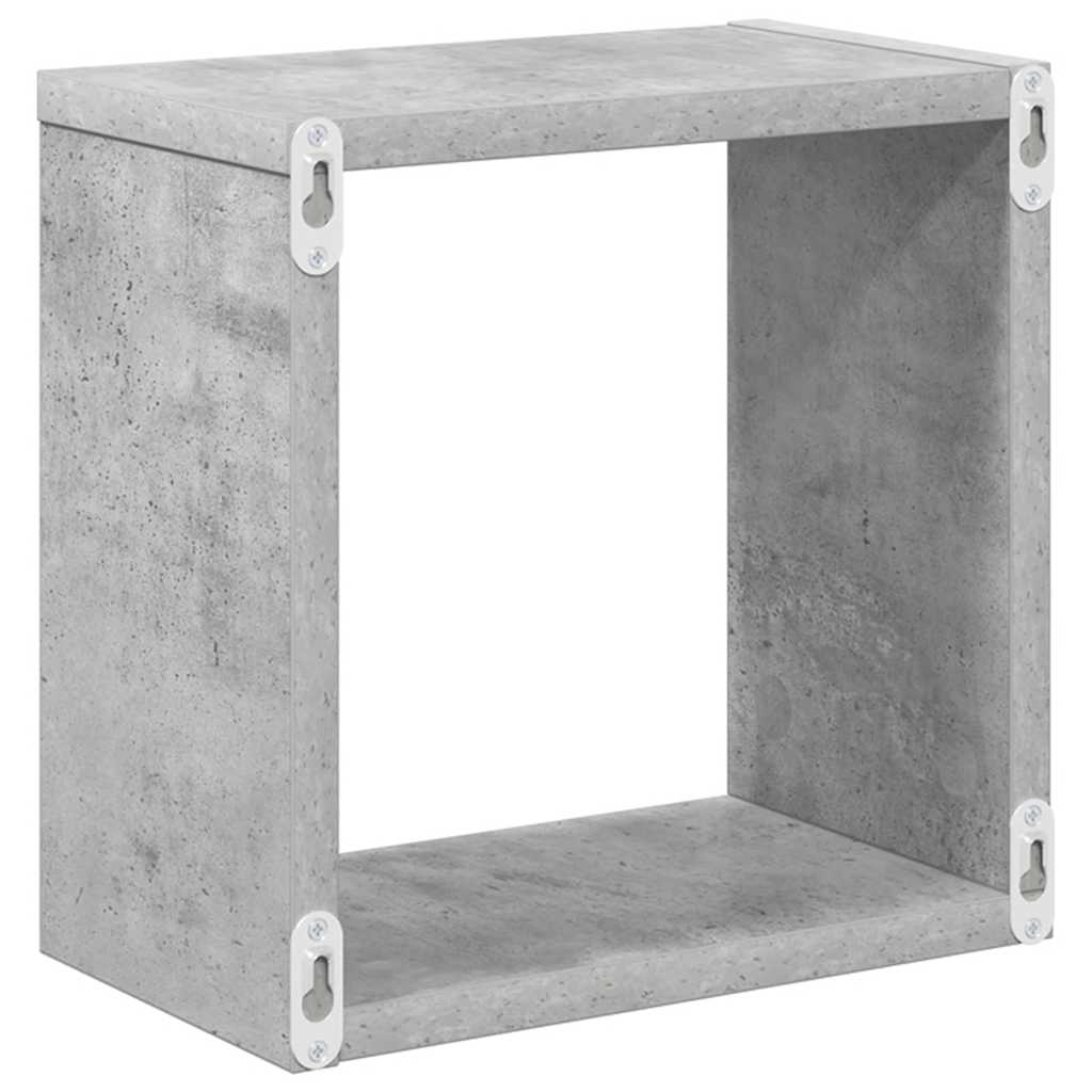 Mensole Parete a Cubo 4 pz Grigio Cemento 26x15x26 cm | homemem39