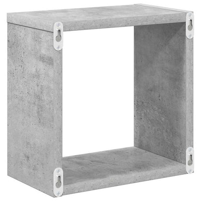 Mensole Parete a Cubo 4 pz Grigio Cemento 26x15x26 cm | homemem39