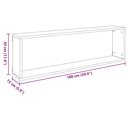 Mensole Parete a Cubo 2 pz Bianco 100x15x30 cm in Multistrato | homemem39