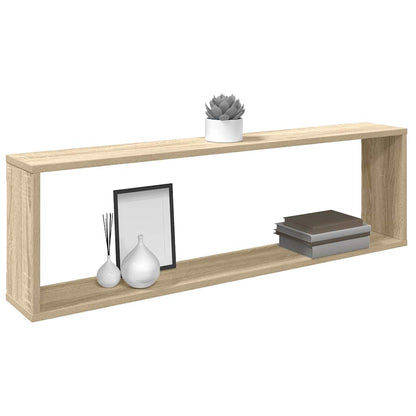 Mensole Parete a Cubo 2pz Rovere Sonoma 100x15x30cm