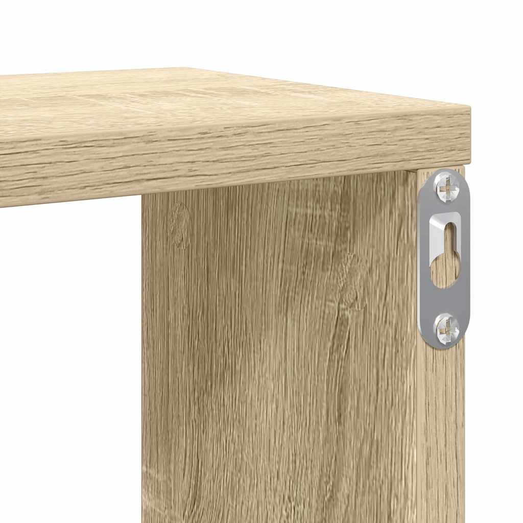 Mensole Parete a Cubo 2pz Rovere Sonoma 100x15x30cm Multistrato | homemem39
