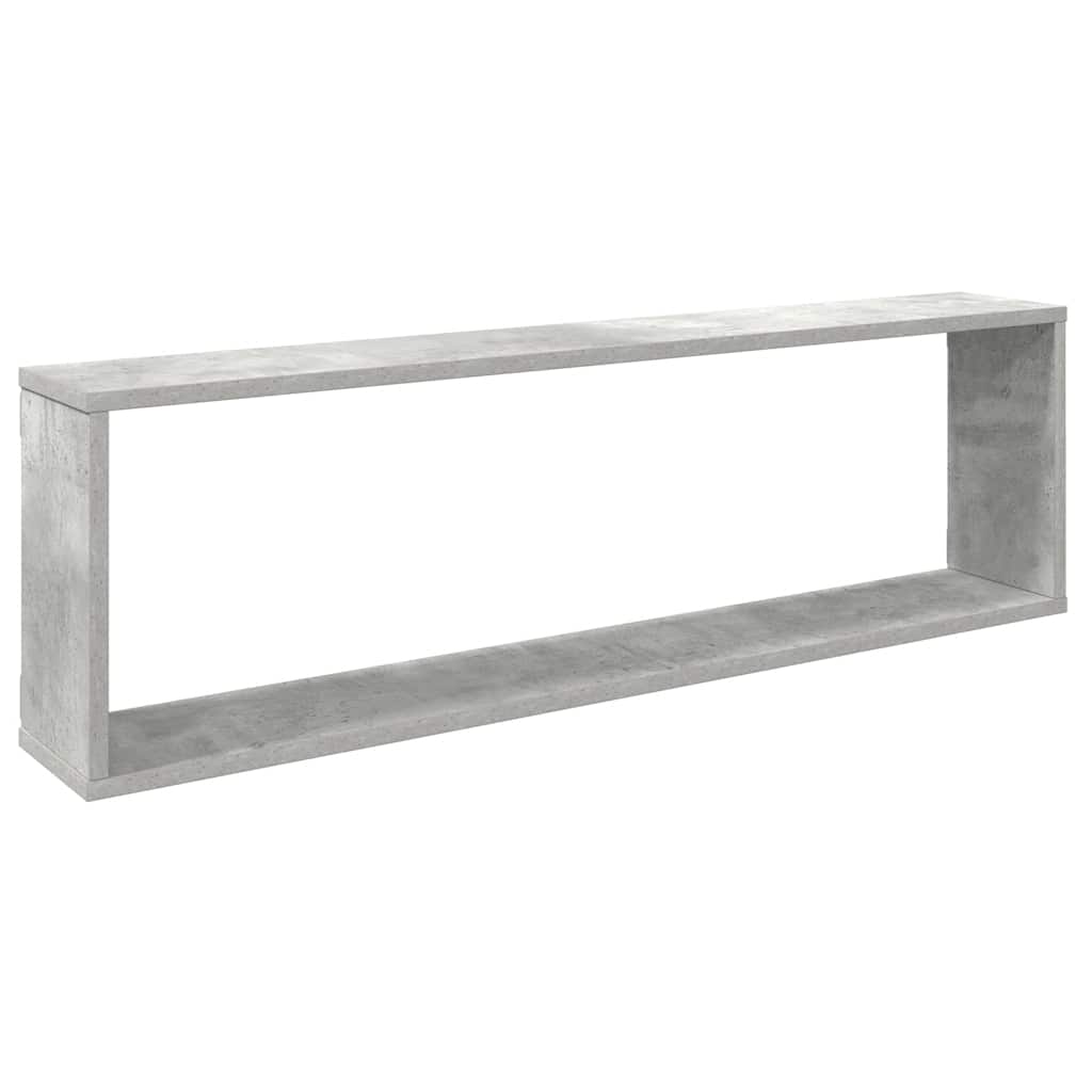 Mensole Parete Cubo 2pz Grigio Cemento 100x15x30 cm Multistrato | homemem39