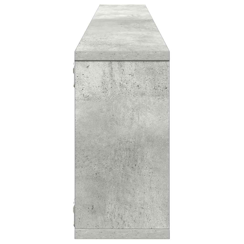 Mensole Parete Cubo 2pz Grigio Cemento 100x15x30 cm Multistrato | homemem39