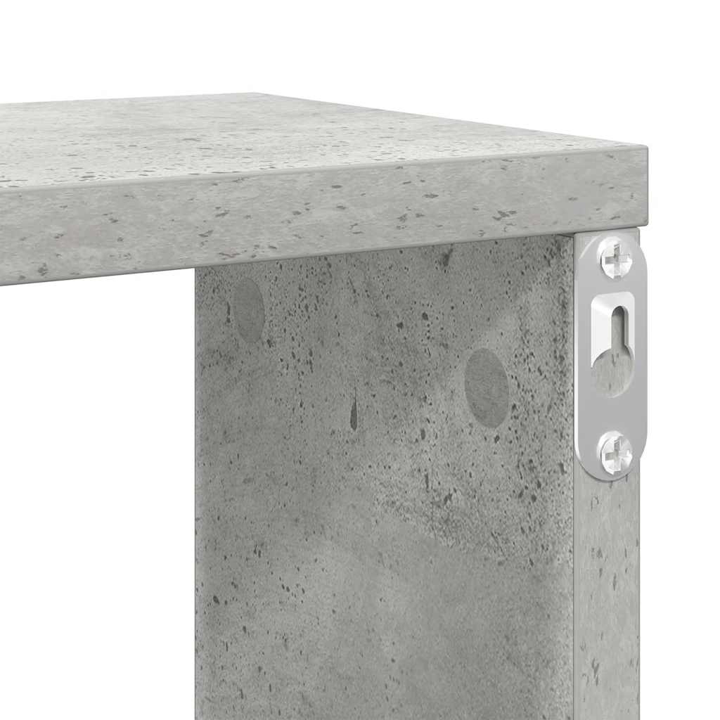 Mensole Parete Cubo 2pz Grigio Cemento 100x15x30 cm Multistrato | homemem39