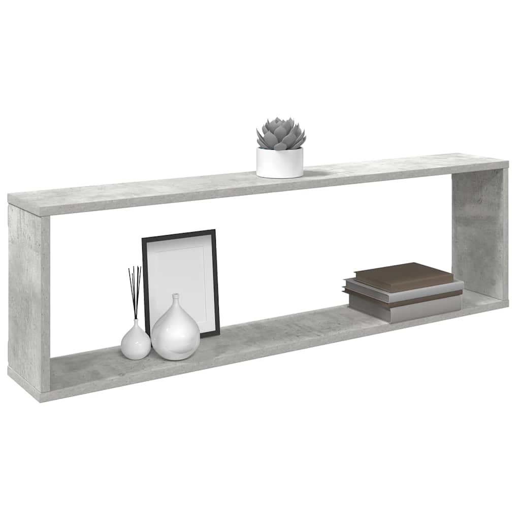 Mensole Parete Cubo 4pz Grigio Cemento 100x15x30 cm