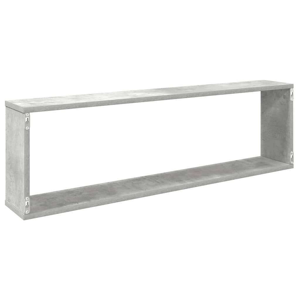 Mensole Parete Cubo 4pz Grigio Cemento 100x15x30 cm Multistrato | homemem39
