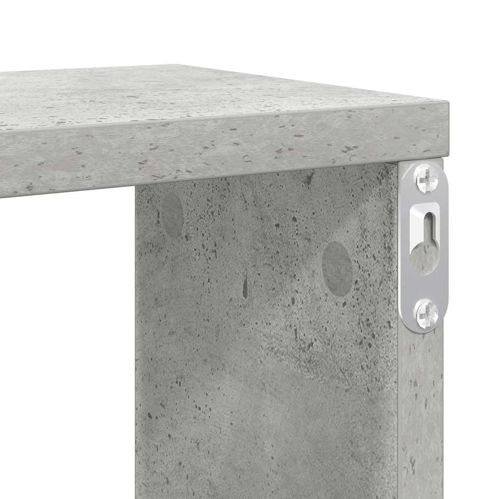 Mensole Parete Cubo 4pz Grigio Cemento 100x15x30 cm