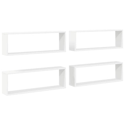 Mensole Parete a Cubo 4pz Bianco 80x15x26,5cm Legno Multistrato | homemem39