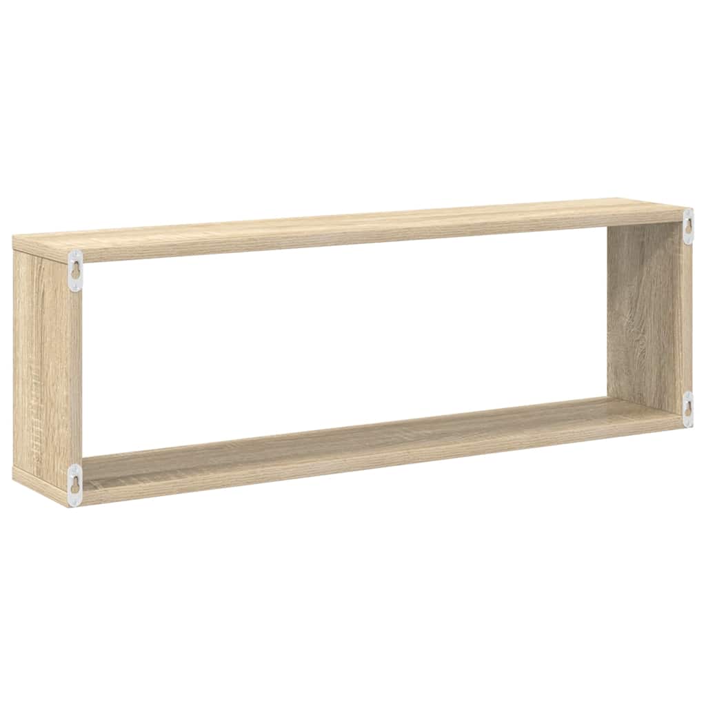 Mensole Parete Cubo 4pz Rovere Sonoma 80x15x26,5cm Multistrato | homemem39
