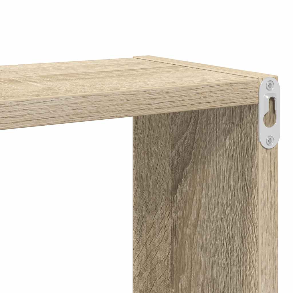 Mensole Parete Cubo 4pz Rovere Sonoma 80x15x26,5cm Multistrato | homemem39