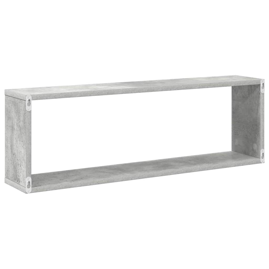 Mensole Parete Cubo 2pz Grigio Cemento 80x15x26,5cm Multistrato
