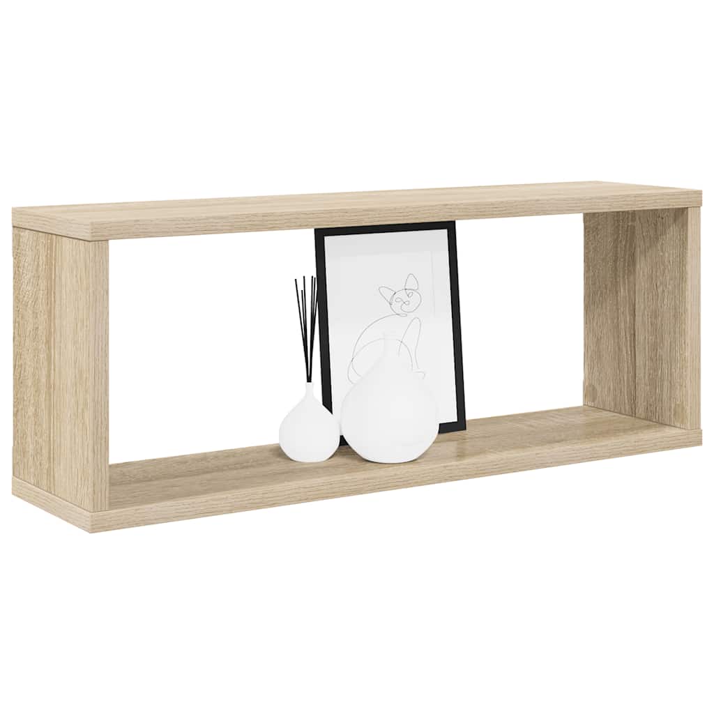 Mensole Parete a Cubo 2pz Rovere Sonoma 60x15x23 cm Multistrato | homemem39
